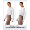 image:imageG4Free Lightbreeze Drawstring Hem Workout Tops Women  UPF 50 UV Shirts Long Sleeve Crop with Thumbholes Loose FitWhite