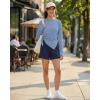 image:imageG4Free Lightbreeze Side Slits Workout Long Sleeve Shirts for Women  UPF 50 Crewneck Tops with Thumbholes Loose CasualDusty Blue