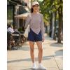 image:imageG4Free Lightbreeze Side Slits Workout Long Sleeve Shirts for Women  UPF 50 Crewneck Tops with Thumbholes Loose CasualGray Lilac