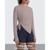 image:imageG4Free Lightbreeze Side Slits Workout Long Sleeve Shirts for Women  UPF 50 Crewneck Tops with Thumbholes Loose CasualGray Lilac