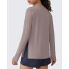 image:imageG4Free Lightbreeze Side Slits Workout Long Sleeve Shirts for Women  UPF 50 Crewneck Tops with Thumbholes Loose CasualGray Lilac