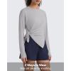 image:imageG4Free Lightbreeze Side Slits Workout Long Sleeve Shirts for Women  UPF 50 Crewneck Tops with Thumbholes Loose CasualSilver Gray
