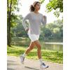 image:imageG4Free Lightbreeze Side Slits Workout Long Sleeve Shirts for Women  UPF 50 Crewneck Tops with Thumbholes Loose CasualSilver Gray