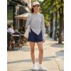 image:imageG4Free Lightbreeze Side Slits Workout Long Sleeve Shirts for Women  UPF 50 Crewneck Tops with Thumbholes Loose CasualSilver Gray