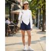 image:imageG4Free Lightbreeze Side Slits Workout Long Sleeve Shirts for Women  UPF 50 Crewneck Tops with Thumbholes Loose CasualWhite
