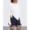 image:imageG4Free Lightbreeze Side Slits Workout Long Sleeve Shirts for Women  UPF 50 Crewneck Tops with Thumbholes Loose CasualWhite