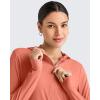 image:imageG4Free Skimetic Womens UPF 50 Sun Shirts with Hoodie Long Sleeve Workout Tops Half Zip Rash Guard Hiking FishingBurnt Orange