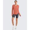 image:imageG4Free Skimetic Womens UPF 50 Sun Shirts with Hoodie Long Sleeve Workout Tops Half Zip Rash Guard Hiking FishingBurnt Orange