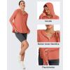 image:imageG4Free Skimetic Womens UPF 50 Sun Shirts with Hoodie Long Sleeve Workout Tops Half Zip Rash Guard Hiking FishingBurnt Orange
