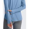 image:imageG4Free Skimetic Womens UPF 50 Sun Shirts with Hoodie Long Sleeve Workout Tops Half Zip Rash Guard Hiking FishingDusty Blue