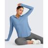 image:imageG4Free Skimetic Womens UPF 50 Sun Shirts with Hoodie Long Sleeve Workout Tops Half Zip Rash Guard Hiking FishingDusty Blue