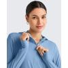 image:imageG4Free Skimetic Womens UPF 50 Sun Shirts with Hoodie Long Sleeve Workout Tops Half Zip Rash Guard Hiking FishingDusty Blue