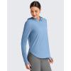 image:imageG4Free Skimetic Womens UPF 50 Sun Shirts with Hoodie Long Sleeve Workout Tops Half Zip Rash Guard Hiking FishingDusty Blue