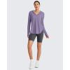 image:imageG4Free Skimetic Womens UPF 50 Sun Shirts with Hoodie Long Sleeve Workout Tops Half Zip Rash Guard Hiking FishingGray Purple