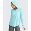 image:imageG4Free Skimetic Womens UPF 50 Sun Shirts with Hoodie Long Sleeve Workout Tops Half Zip Rash Guard Hiking FishingLight Blue