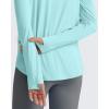 image:imageG4Free Skimetic Womens UPF 50 Sun Shirts with Hoodie Long Sleeve Workout Tops Half Zip Rash Guard Hiking FishingLight Blue