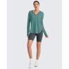 image:imageG4Free Skimetic Womens UPF 50 Sun Shirts with Hoodie Long Sleeve Workout Tops Half Zip Rash Guard Hiking FishingMyrtle Green