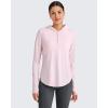 image:imageG4Free Skimetic Womens UPF 50 Sun Shirts with Hoodie Long Sleeve Workout Tops Half Zip Rash Guard Hiking FishingPink