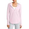 image:imageG4Free Skimetic Womens UPF 50 Sun Shirts with Hoodie Long Sleeve Workout Tops Half Zip Rash Guard Hiking FishingPink
