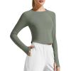 image:imageG4Free Womens UPF 50 Long Sleeve Rash Guard Athletic ShirtGray Olive