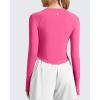 image:imageG4Free Womens UPF 50 Long Sleeve Rash Guard Athletic ShirtHot Pink