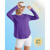 image:imageG4Free Womens UPF 50 UV Shirts Long Sleeve Workout Sun Shirt Outdoor Gym Hiking Tops Quick Dry Lightweight Casual YogaDark Purple