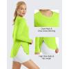 image:imageG4Free Womens UPF 50 UV Shirts Long Sleeve Workout Sun Shirt Outdoor Gym Hiking Tops Quick Dry Lightweight Casual YogaFluorescent Green