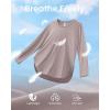 image:imageG4Free Womens UPF 50 UV Shirts Long Sleeve Workout Sun Shirt Outdoor Gym Hiking Tops Quick Dry Lightweight Casual YogaGray Lilac