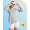 image:imageG4Free Womens UPF 50 UV Shirts Long Sleeve Workout Sun Shirt Outdoor Gym Hiking Tops Quick Dry Lightweight Casual YogaGrey