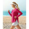 image:imageG4Free Womens UPF 50 UV Shirts Long Sleeve Workout Sun Shirt Outdoor Gym Hiking Tops Quick Dry Lightweight Casual YogaHot Pink