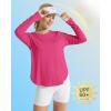 image:imageG4Free Womens UPF 50 UV Shirts Long Sleeve Workout Sun Shirt Outdoor Gym Hiking Tops Quick Dry Lightweight Casual YogaHot Pink