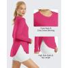 image:imageG4Free Womens UPF 50 UV Shirts Long Sleeve Workout Sun Shirt Outdoor Gym Hiking Tops Quick Dry Lightweight Casual YogaHot Pink