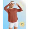 image:imageG4Free Womens UPF 50 UV Shirts Long Sleeve Workout Sun Shirt Outdoor Gym Hiking Tops Quick Dry Lightweight Casual YogaJam Brown