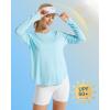 image:imageG4Free Womens UPF 50 UV Shirts Long Sleeve Workout Sun Shirt Outdoor Gym Hiking Tops Quick Dry Lightweight Casual YogaLight Blue