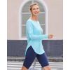 image:imageG4Free Womens UPF 50 UV Shirts Long Sleeve Workout Sun Shirt Outdoor Gym Hiking Tops Quick Dry Lightweight Casual YogaLight Blue