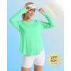image:imageG4Free Womens UPF 50 UV Shirts Long Sleeve Workout Sun Shirt Outdoor Gym Hiking Tops Quick Dry Lightweight Casual YogaMint Green