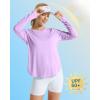 image:imageG4Free Womens UPF 50 UV Shirts Long Sleeve Workout Sun Shirt Outdoor Gym Hiking Tops Quick Dry Lightweight Casual YogaPurple