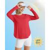 image:imageG4Free Womens UPF 50 UV Shirts Long Sleeve Workout Sun Shirt Outdoor Gym Hiking Tops Quick Dry Lightweight Casual YogaRed