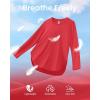image:imageG4Free Womens UPF 50 UV Shirts Long Sleeve Workout Sun Shirt Outdoor Gym Hiking Tops Quick Dry Lightweight Casual YogaRed