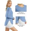 image:imageG4Free Womens UPF 50 UV Shirts Long Sleeve Workout Sun Shirt Outdoor Gym Hiking Tops Quick Dry Lightweight Casual YogaSmog Blue