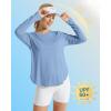 image:imageG4Free Womens UPF 50 UV Shirts Long Sleeve Workout Sun Shirt Outdoor Gym Hiking Tops Quick Dry Lightweight Casual YogaSmog Blue