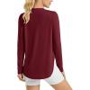 image:imageG4Free Womens UPF 50 UV Shirts Long Sleeve Workout Sun Shirt Outdoor Gym Hiking Tops Quick Dry Lightweight Casual YogaWine Red