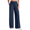 image:imageG4Free Chillwhisp Lightweight Flowy Wide Leg Pants Women Elastic Waist Palazzo Pants Summer Beach VacationDark Blue
