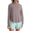 image:imageG4Free Lightbreeze UPF 50 UV Long Sleeve Shirts for Women  Sun Hoodie with Thumholes Hiking CasualGray Lilac
