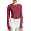 image:imageG4Free Womens UPF 50 Long Sleeve Rash Guard Athletic ShirtBurgundy