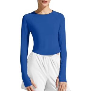 image:imageG4Free Womens UPF 50 Long Sleeve Rash Guard Athletic ShirtBlue