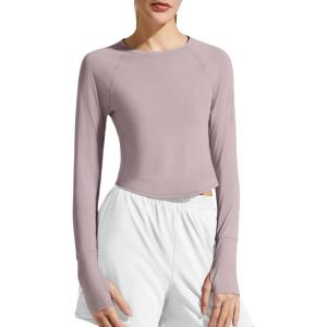 image:imageG4Free Womens UPF 50 Long Sleeve Rash Guard Athletic ShirtGray Lilac