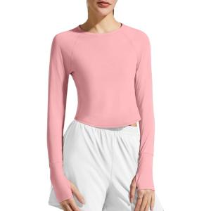 image:imageG4Free Womens UPF 50 Long Sleeve Rash Guard Athletic ShirtPink