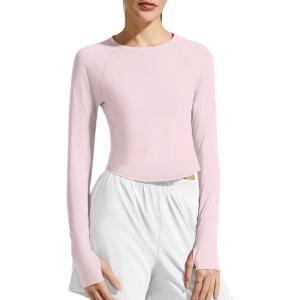image:imageG4Free Womens UPF 50 Long Sleeve Rash Guard Athletic ShirtSmoky Blush
