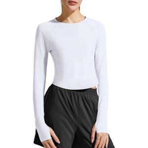 image:imageG4Free Womens UPF 50 Long Sleeve Rash Guard Athletic ShirtWhite